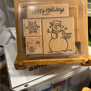Stampin' Up! Festive Wood Stamp Set - Black and Natural